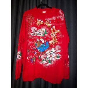 Ugly Christmas Sweater Xmas Sweatshirt Crewneck Size XL Vintage